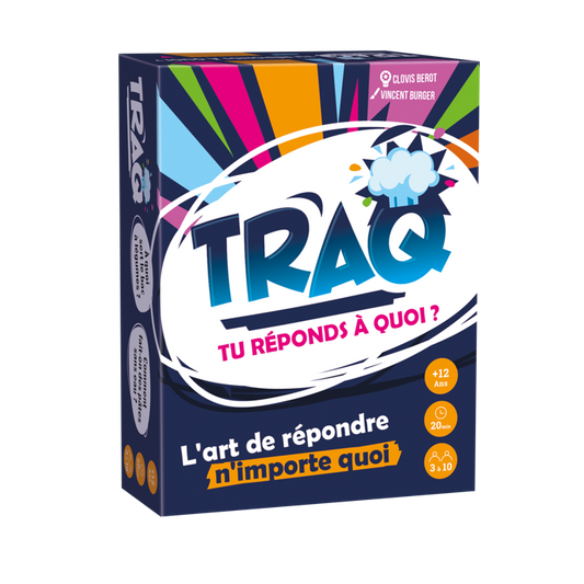 Boîte du jeu TRAQ - Tu réponds à quoi ?