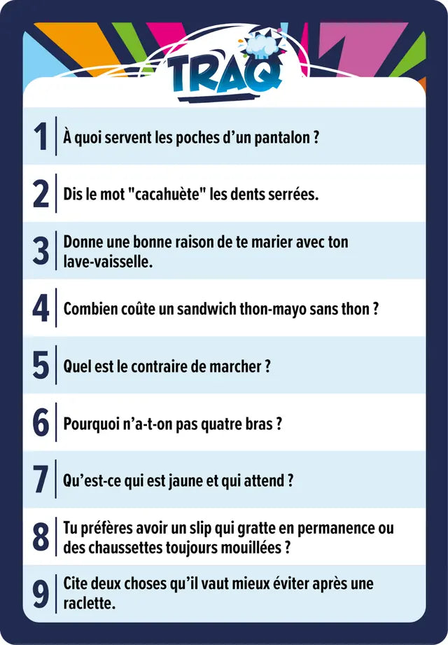 Carte de questions TRAQ numéro 2