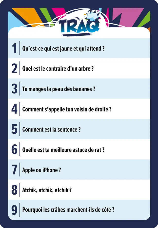 Carte de questions TRAQ numéro 3