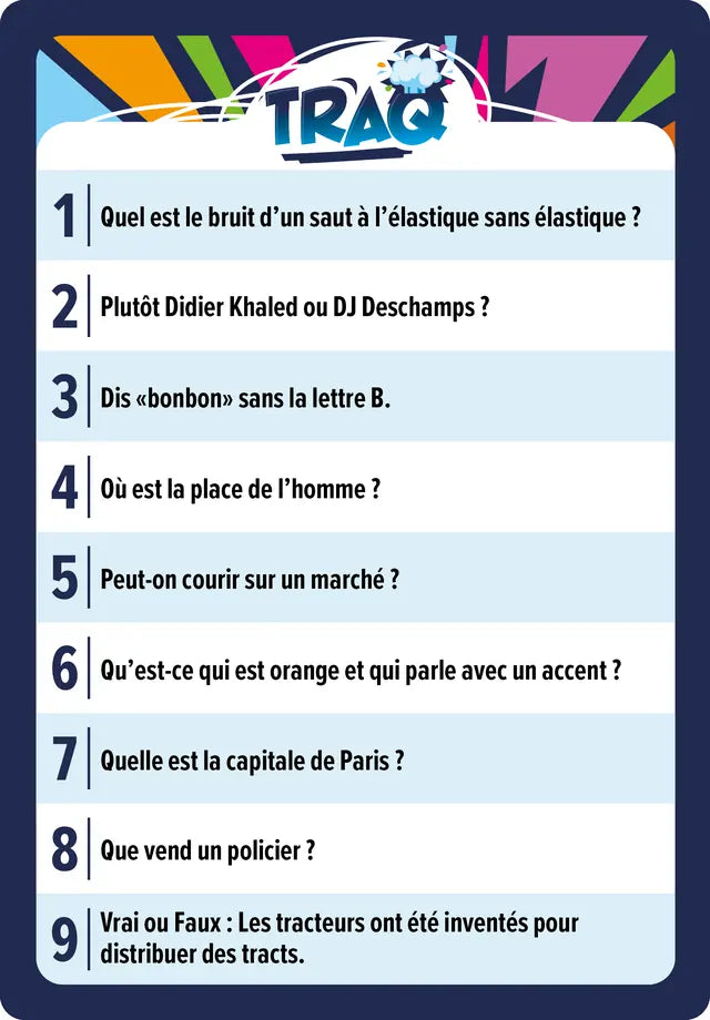 Carte de questions TRAQ numéro 5