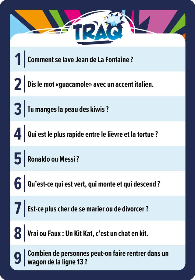 Carte de questions TRAQ numéro 6