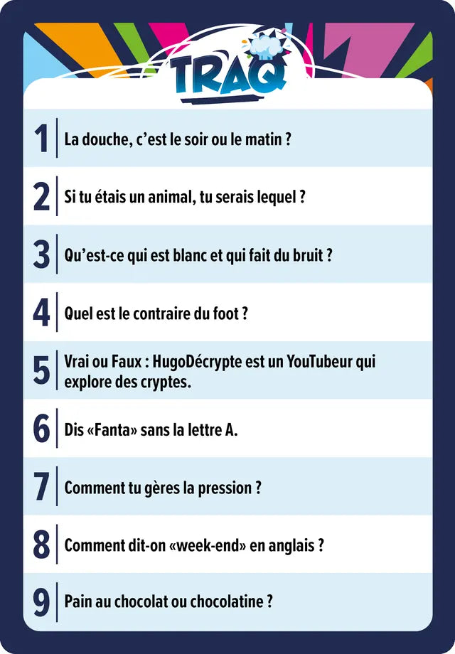 Carte de questions TRAQ numéro 7