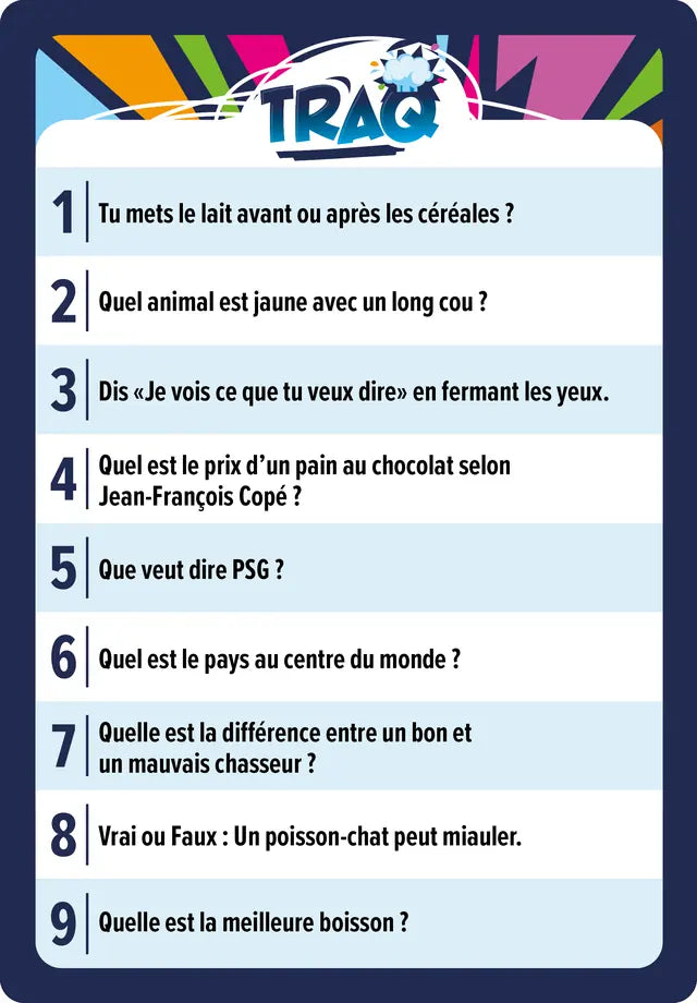 Carte de questions TRAQ numéro 8